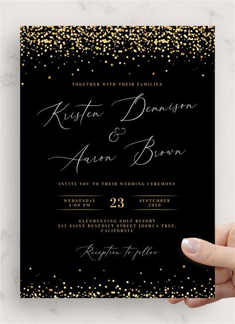 black gold invitation template